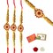 2CT Rakhi for Brother Bhaiya Bhabhi Traditional Handmade Designer Rakhi Set Roli Chawal, Greeting Card Rakshabandhan Rakhi Bracelet Hemper Gift Thread Bracelet
